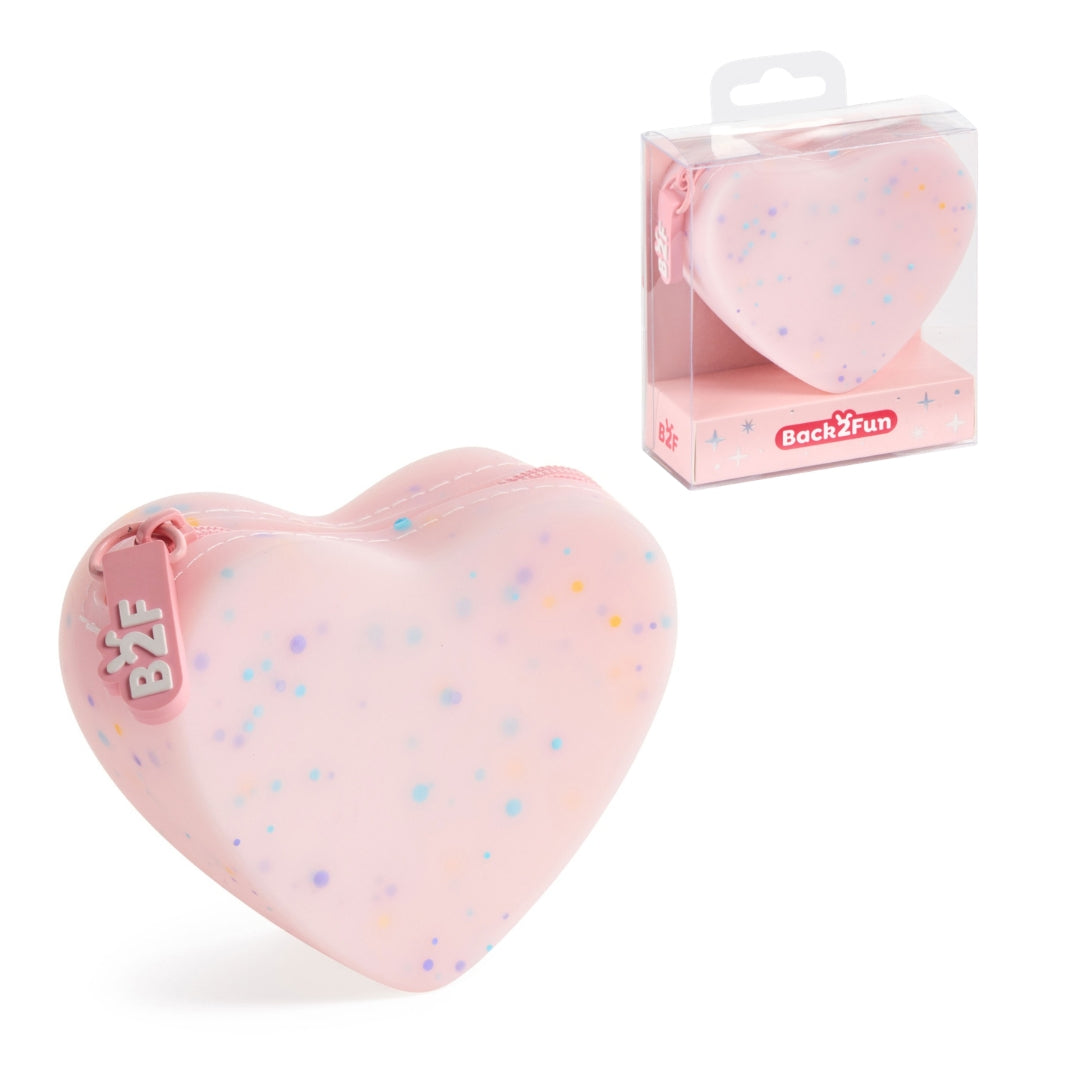 Back2Fun - Tiny Lovely Things - Silicone Coin Purse - Pink Heart