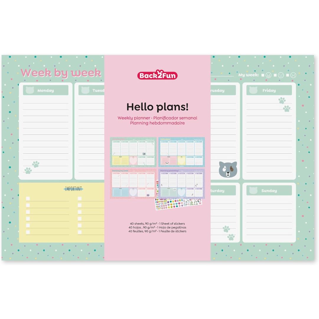 Miquelrius Back2Fun Hello Plans! Weekly Planner Of 40 Sheets