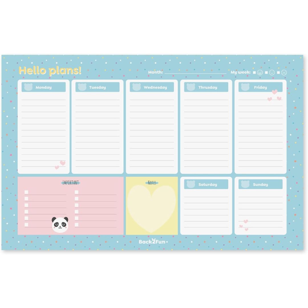 Miquelrius Back2Fun Hello Plans! Weekly Planner Of 40 Sheets