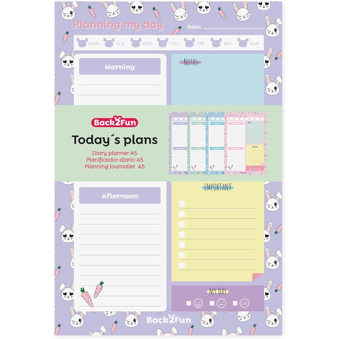 Miquelrius Back2Fun Today's Plans! A5 Diary Planner Of 60 Sheets