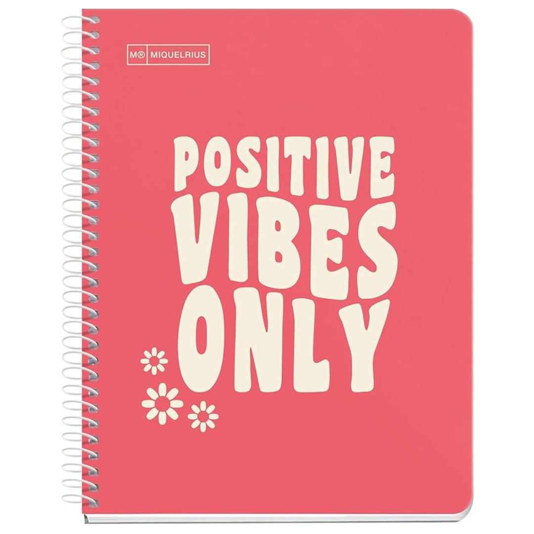 A5 Miquelrius Message Notebook Positive Vibes Only