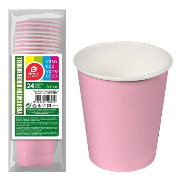 Paper Cups 200ml A Pack Of 24pcs - Pink