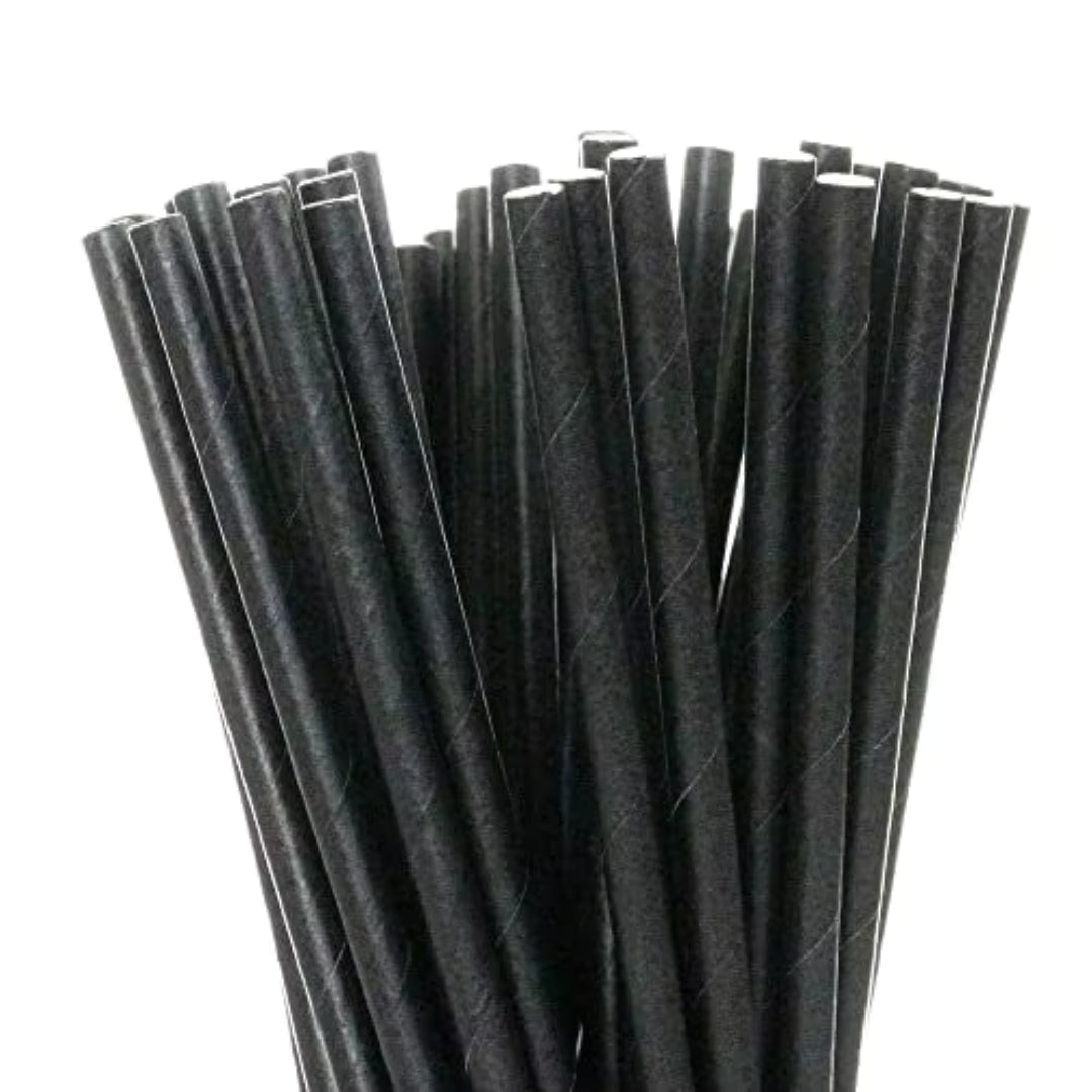 Paper Straws 19.7cm A Pack Of 25pcs - Black