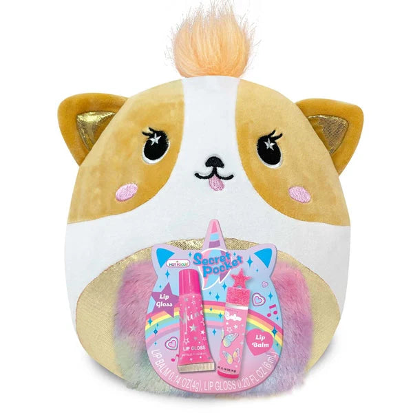 Hot Focus Huggy Squeeze Secret Pocket With Lip Gloss & Lip Balm Corgi