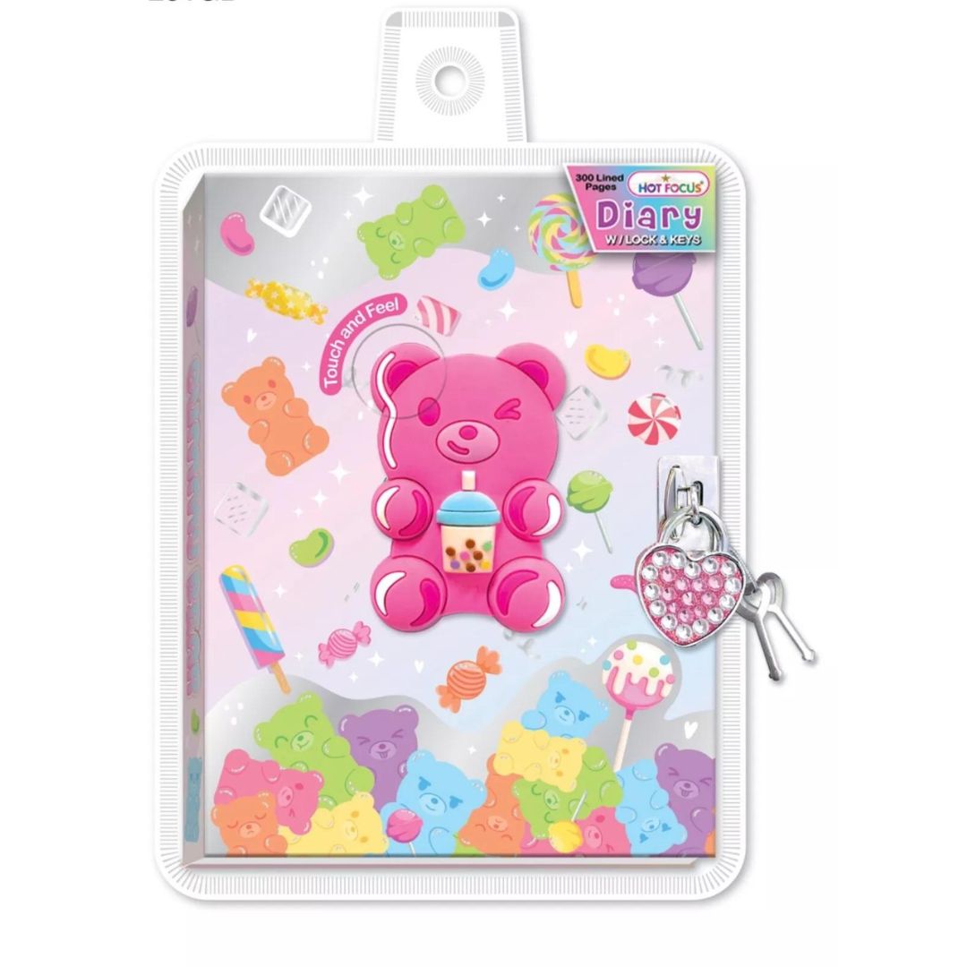 Hot Focus Diary With Lock & Keys Gummy Bear