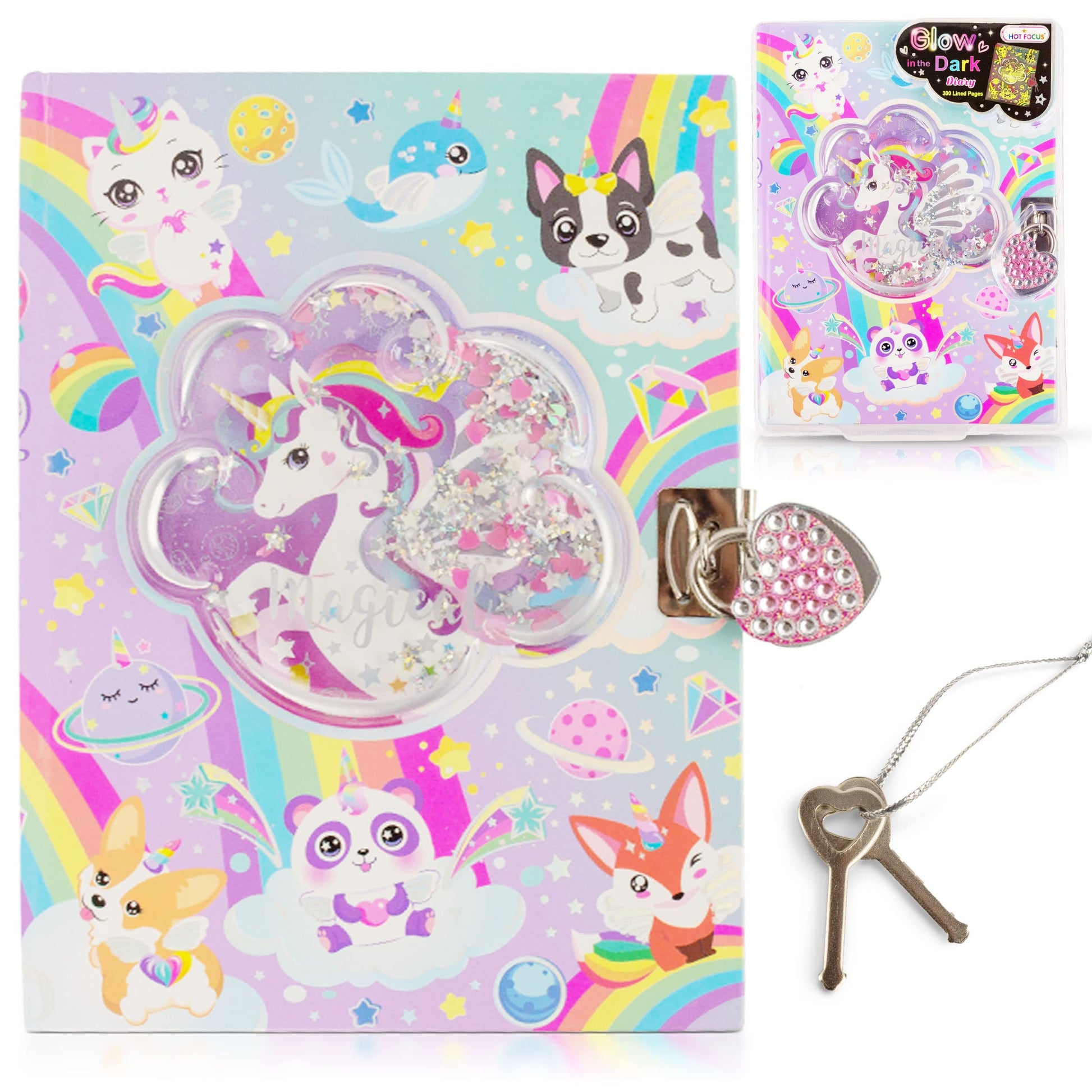 Hot Focus A5 Magical Unicorn Lined Notebook with Padlock - Secret Note