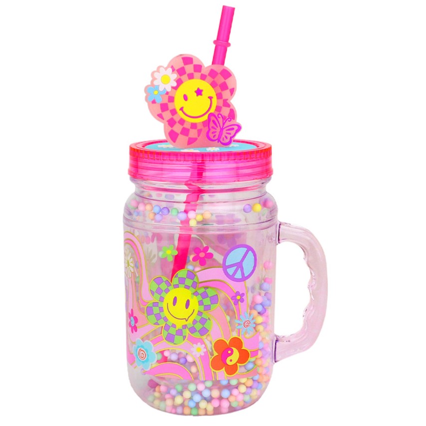 Hot Focus Groovy Flower Mason Jar 570ml