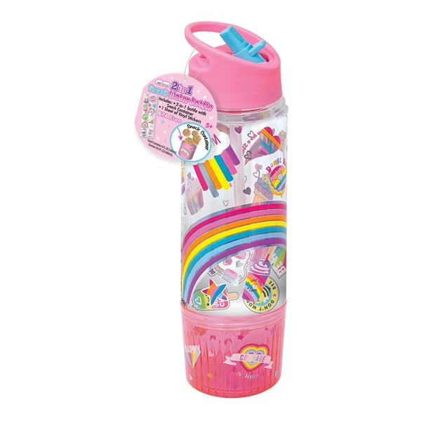 Hot Focus Rainbow 2-In-1 Snack Water Bottle (600ml)