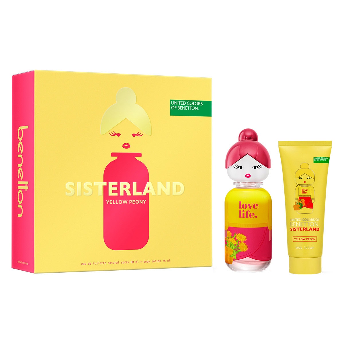 U.C.O.B. Sisterland Gift Set Eau De Toilette 80ml & Body Lotion 75ml - Yellow Peony
