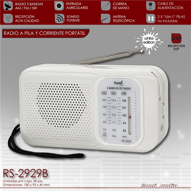 Sami AC/DC Portable Radio White