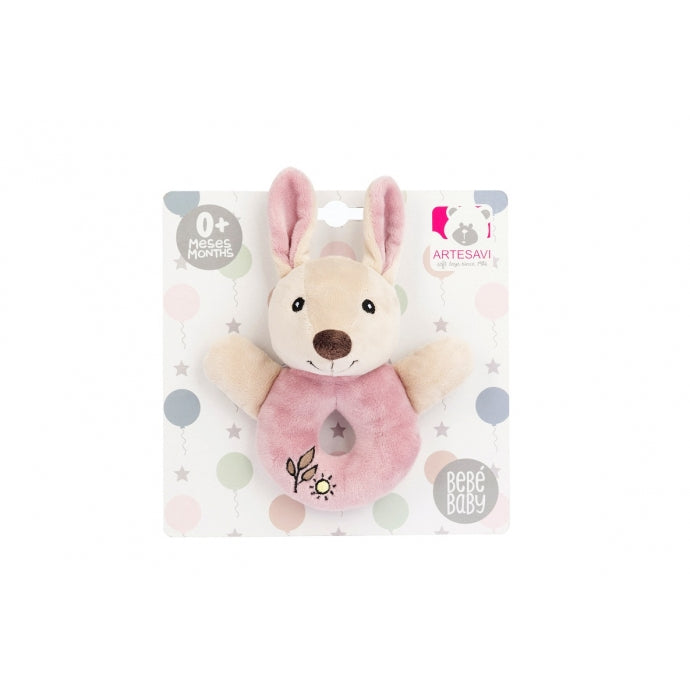 Artesavi Baby Kangaroo Pink Teether Holder 12cm +0m