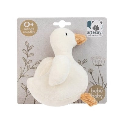 Baby Duck Rattle 15cm, white