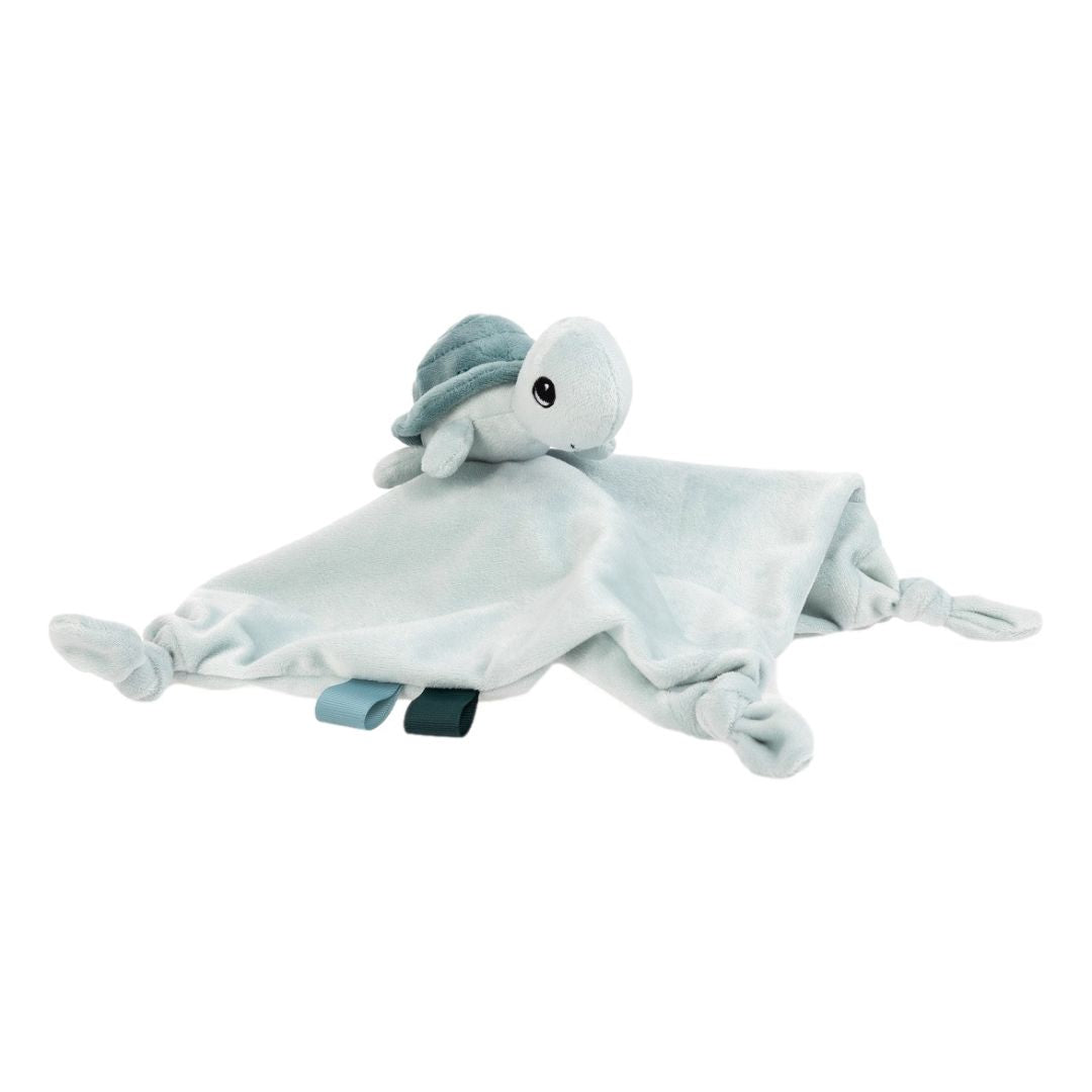 Baby Plush Turtle & Blanket 25x25cm, blue