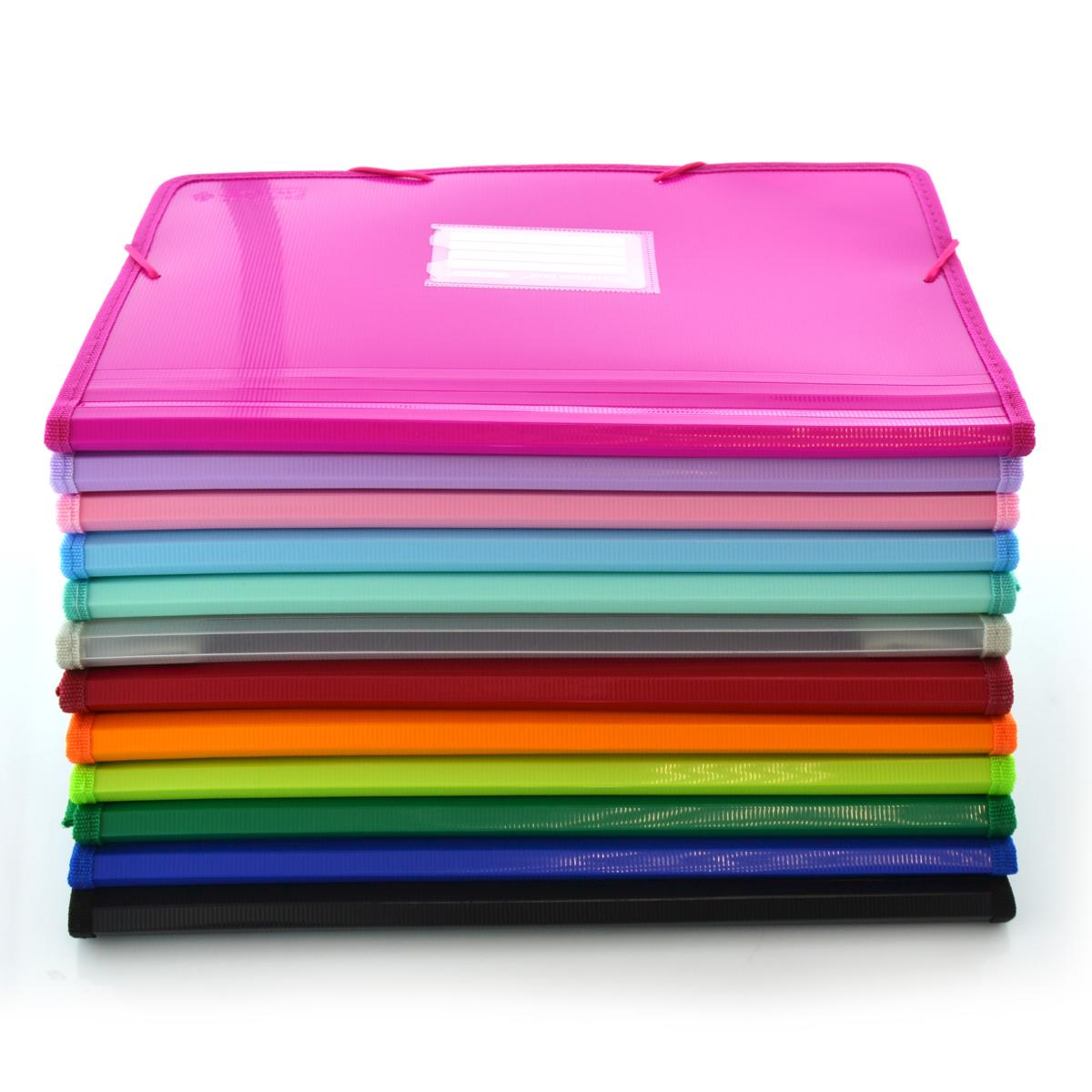 A4+ Office Box - ColourLine - Plastic File Folder With Elastic Band - Classic x 1pc Assortment