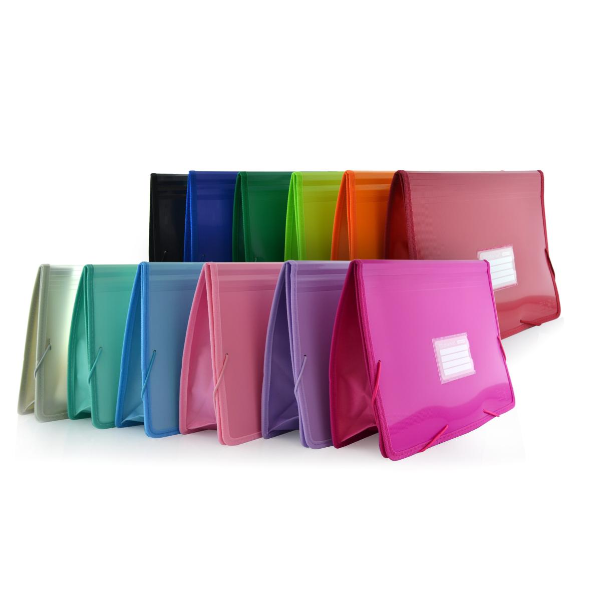 A4+ Office Box - ColourLine - Plastic File Folder With Elastic Band - Classic x 1pc Assortment