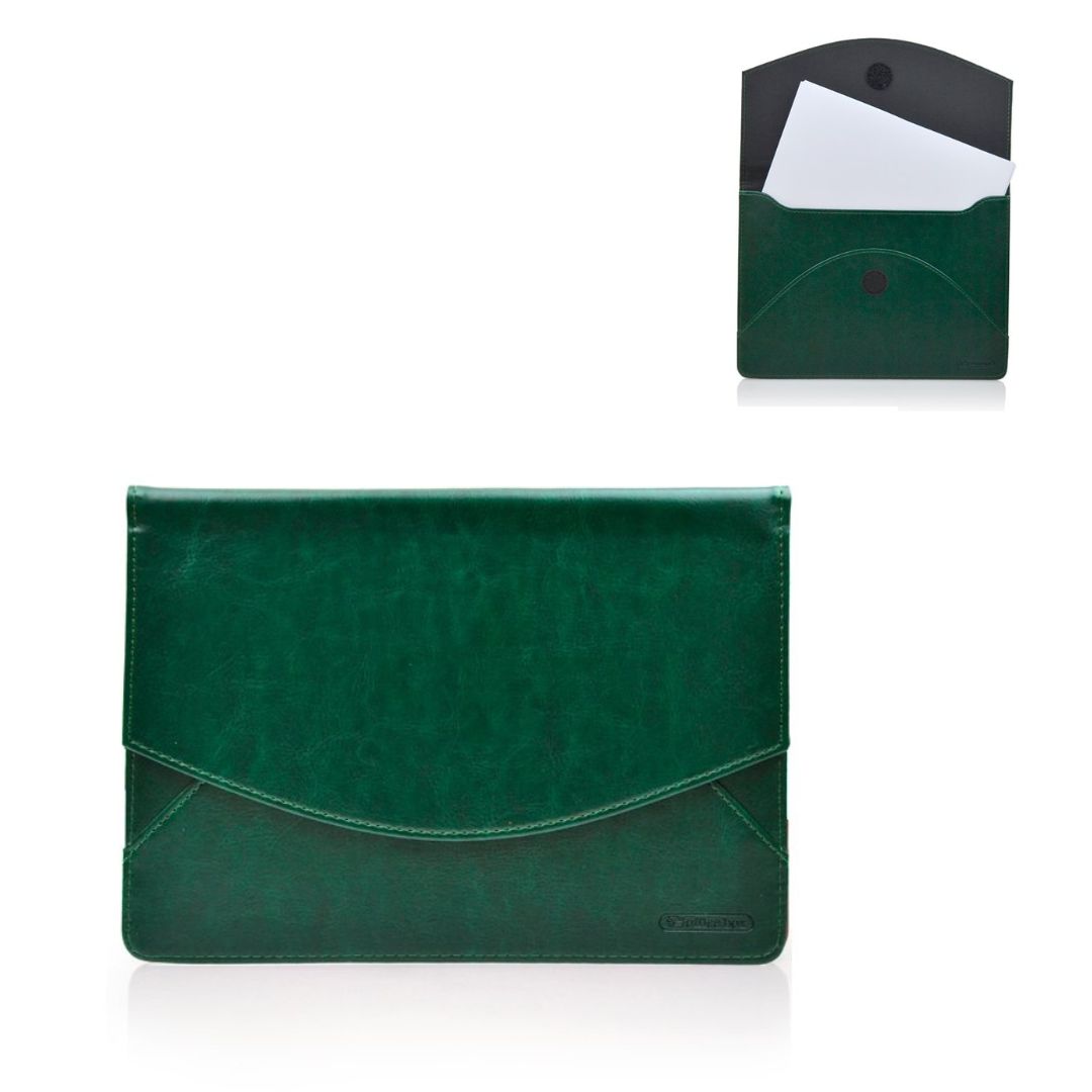 A5 Vegan Leather Envelope Style Folder - Green