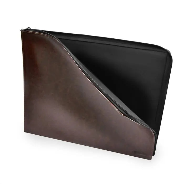 Dynamic A4  Zipper Vegan Leather Wallet - Brown