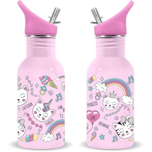 Water Revolution Kids Stainless Steel Bottle 500ml Cats CR0428