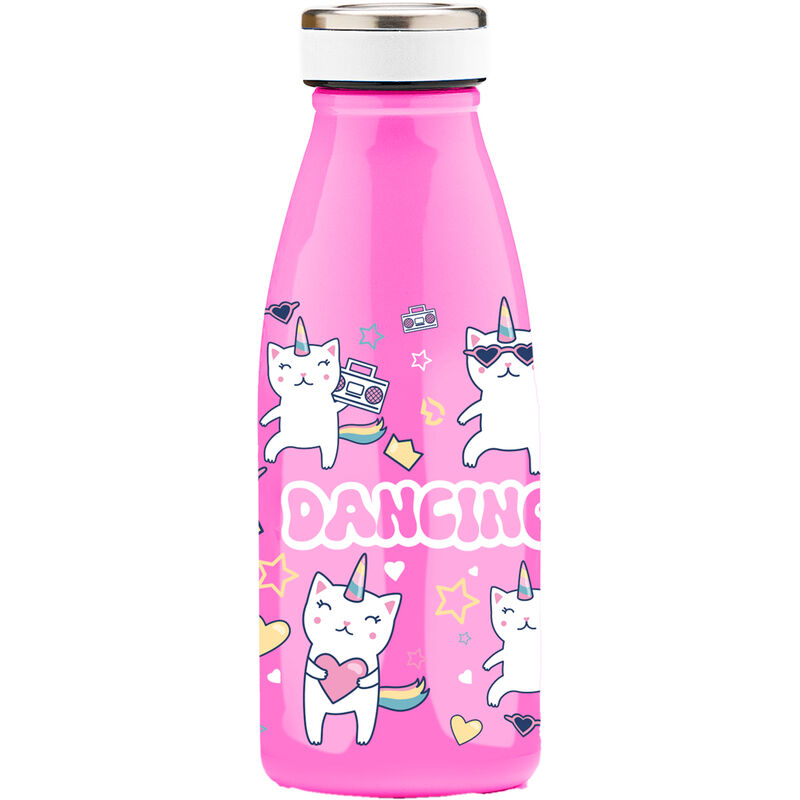 Water Revolution Kids Stainless Steel Thermal Bottle 350ml Dancing Cat