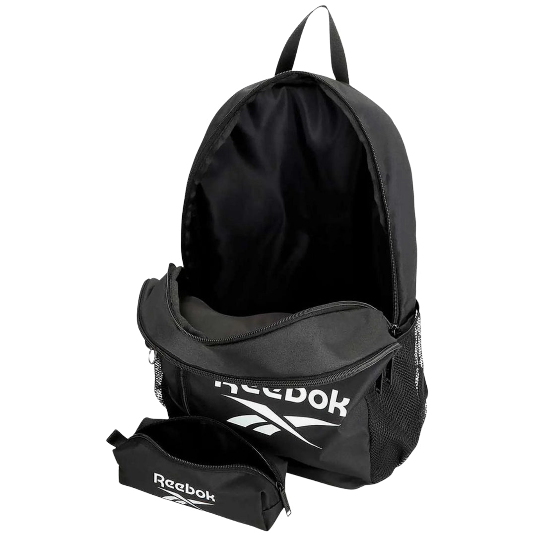 Reebok Backpack 48 x 30 x 15cm And Pencil Case 6 x 20cm - Black