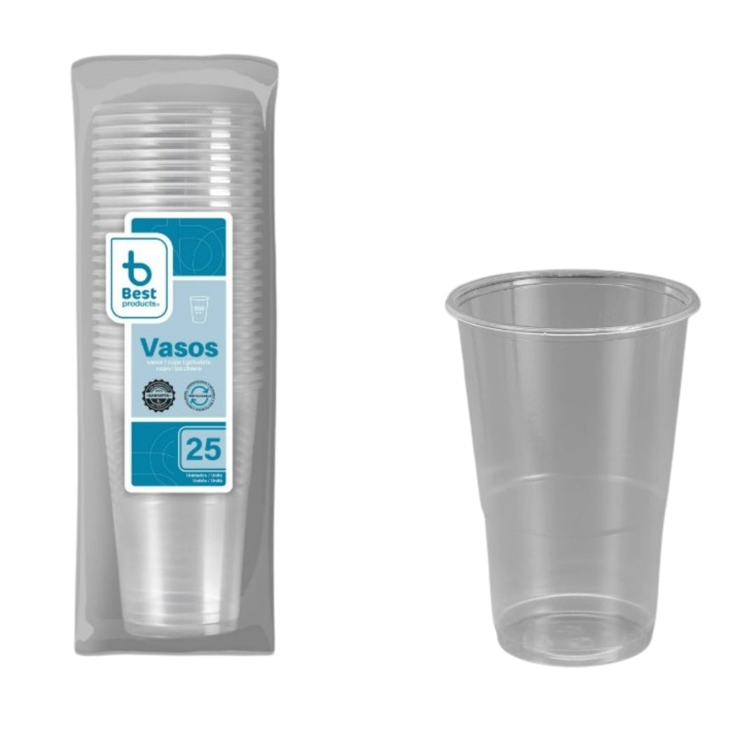 Best Products Transparent Plastic Cups 300ml A Pack Of 25pcs