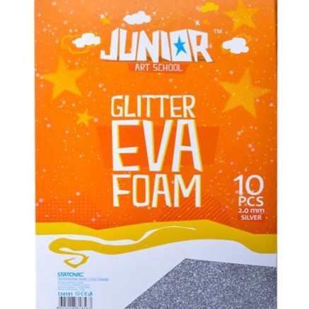 A4 Junior Jolly Foam Glitter Colour - Silver x 1pc