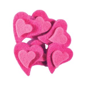 Unique Felt Hearts x6pcs