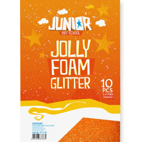 A4 Junior Jolly Foam Glitter Colour - Orange x 1pc