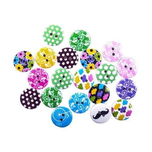 Junior Arts & Crafts - Craft Buttons 20mm A Pack Of 20pcs - Print