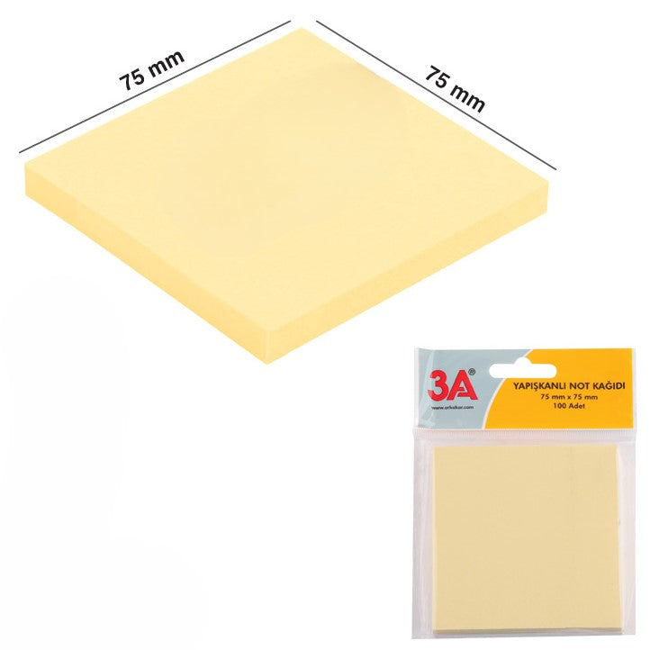 3A Sticky Note Paper Pastel Colour A Pack Of 100 x 1pc Assortment