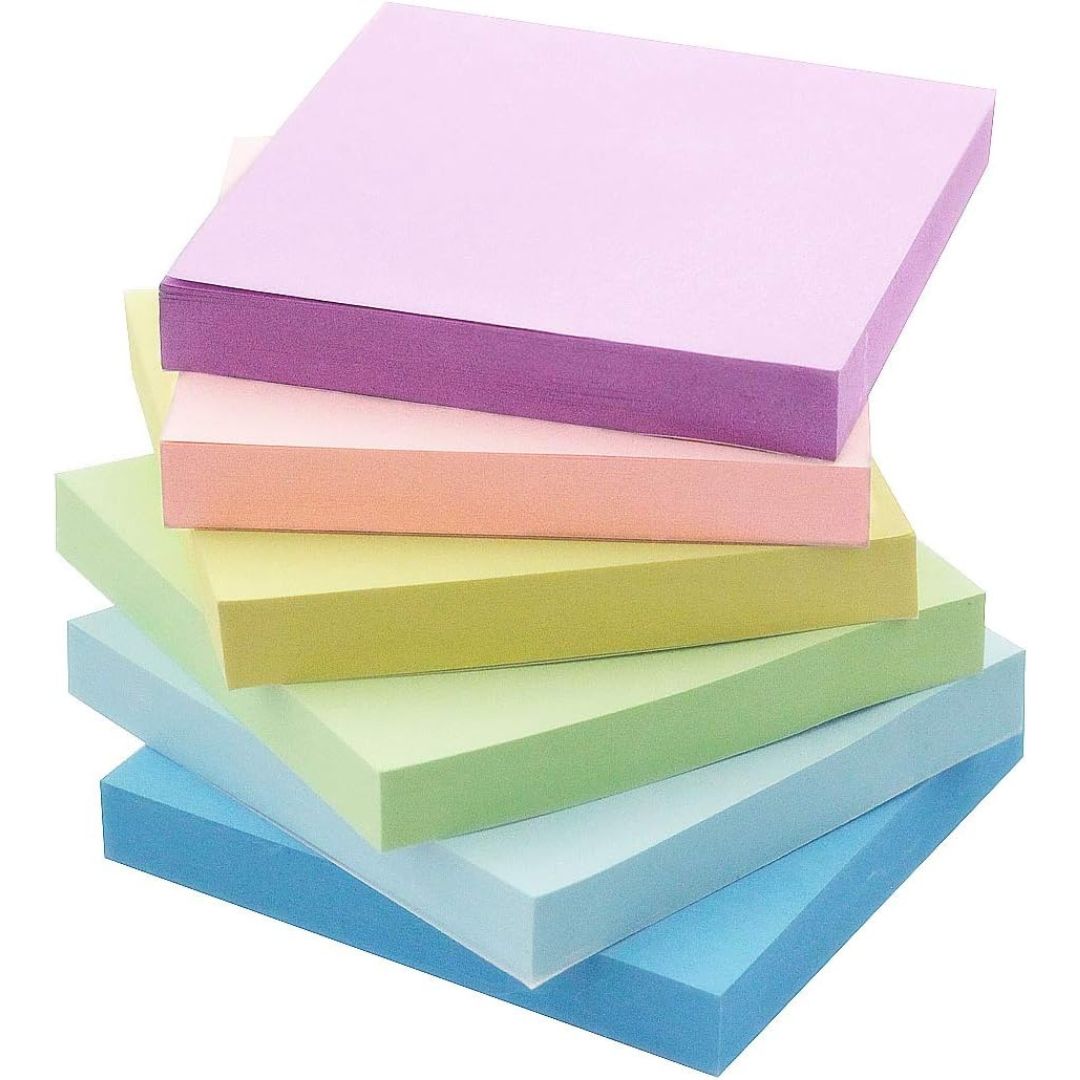 3A Sticky Note Paper Pastel Colour A Pack Of 100 x 1pc Assortment