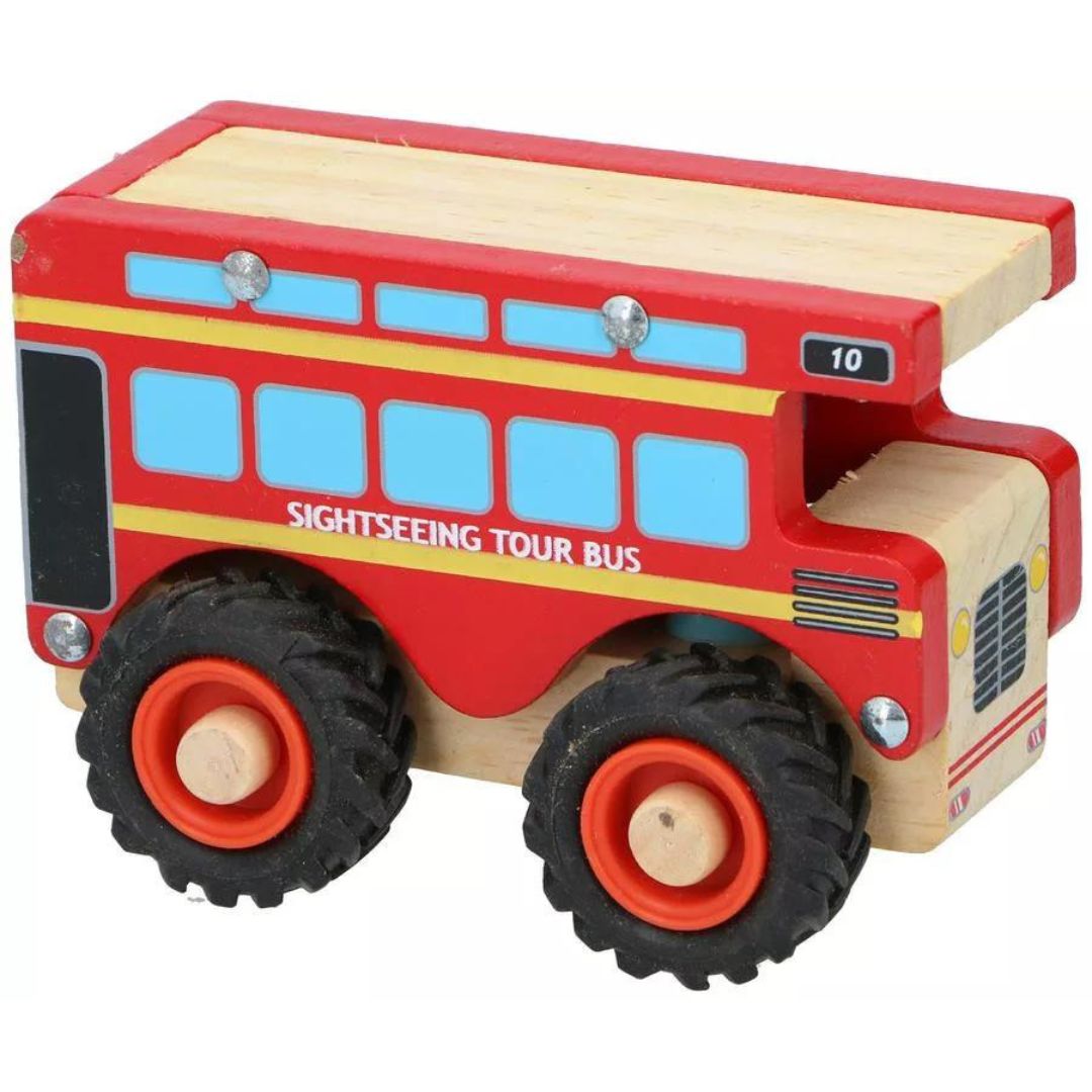 Marionette Wooden Toy Sightseeing Tour Bus