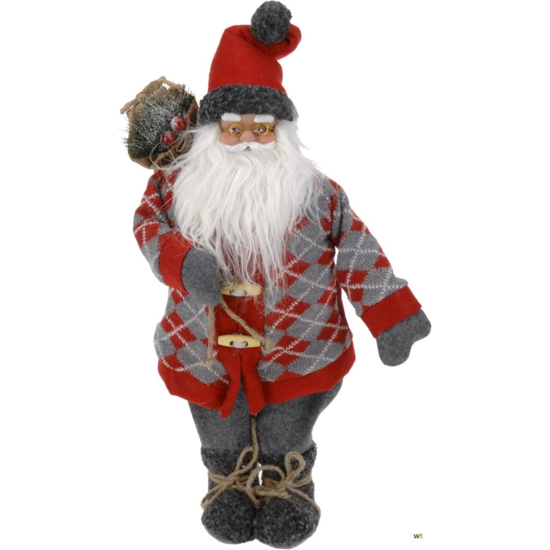 Santa Claus Grey And Red 57cm