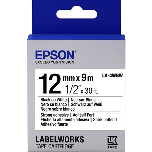 Epson Label Tape 12 x 9mm Black On White