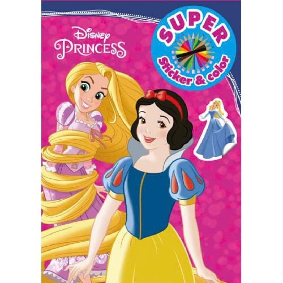 Super - Disney - Princess - Sticker & Colour Book