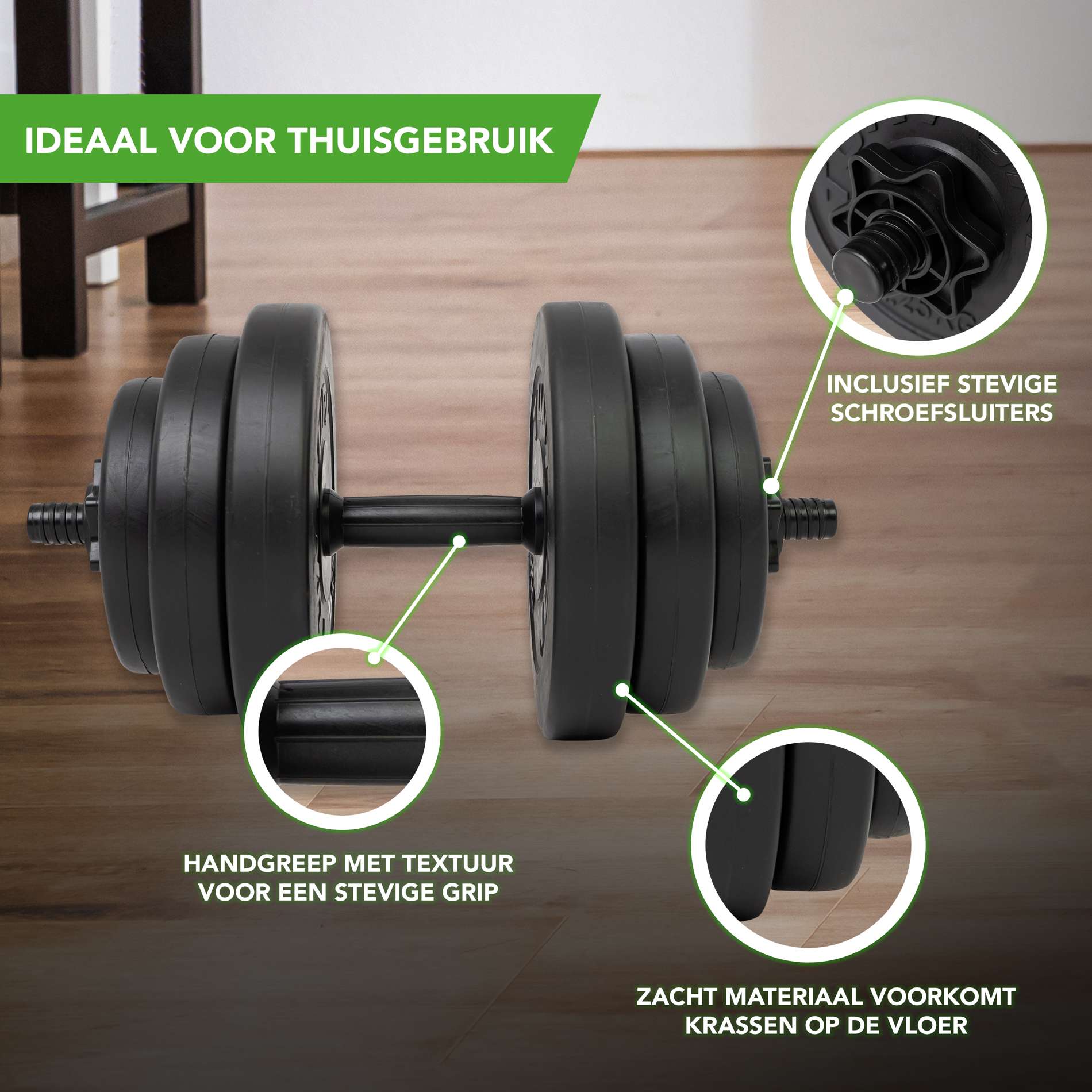 Tunturi Vinyl Dumbbell Set - 15 kg