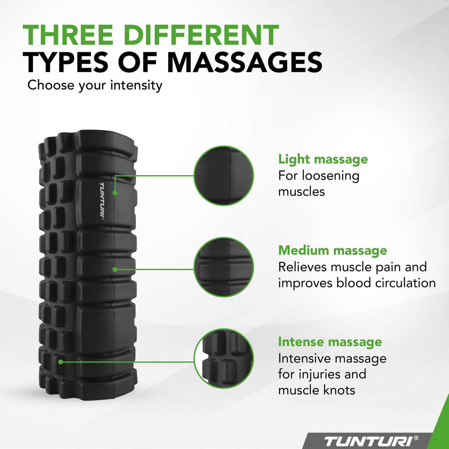 Tunturi Yoga Grid Foam Roller 33cm - Black