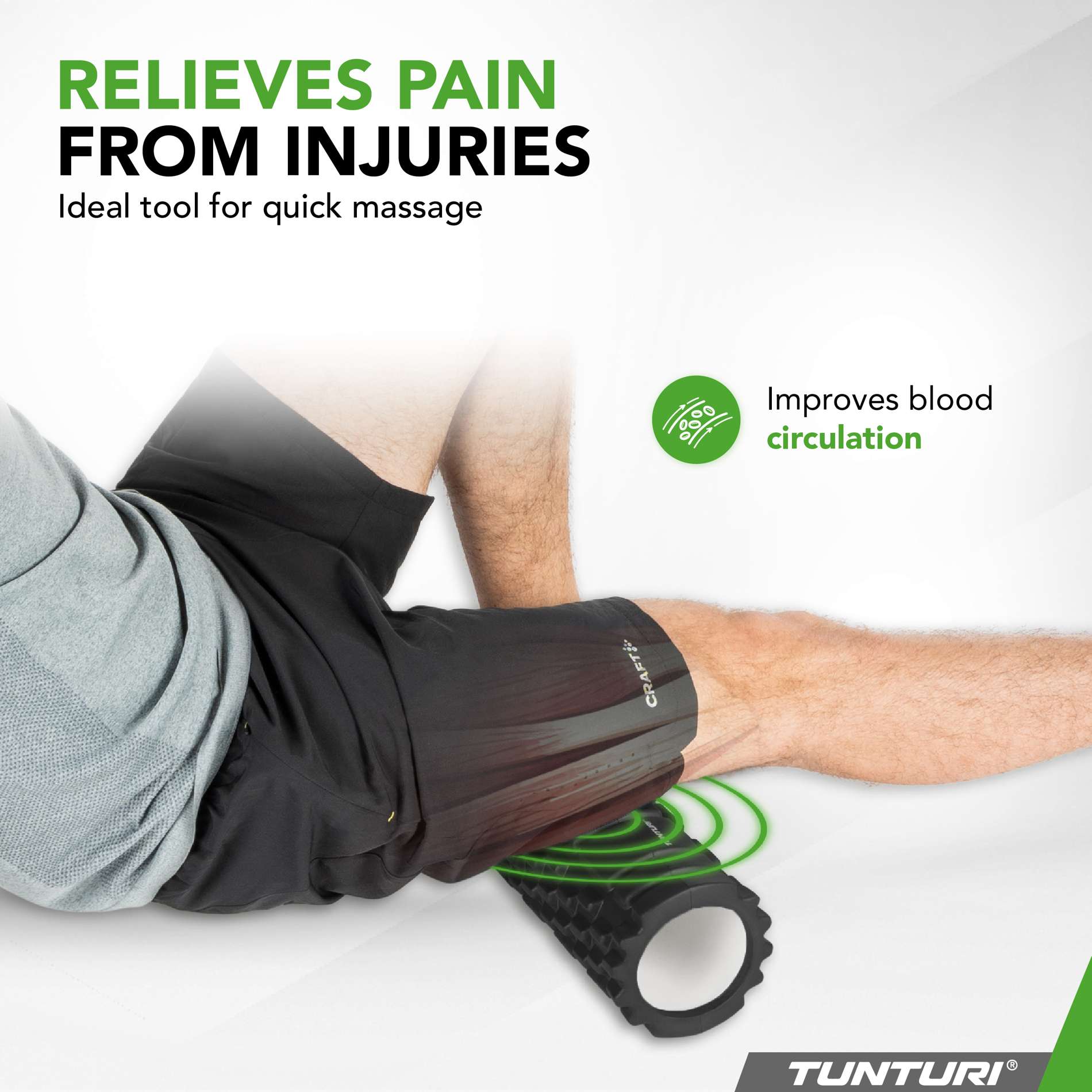 Tunturi Yoga Grid Foam Roller 33cm - Black