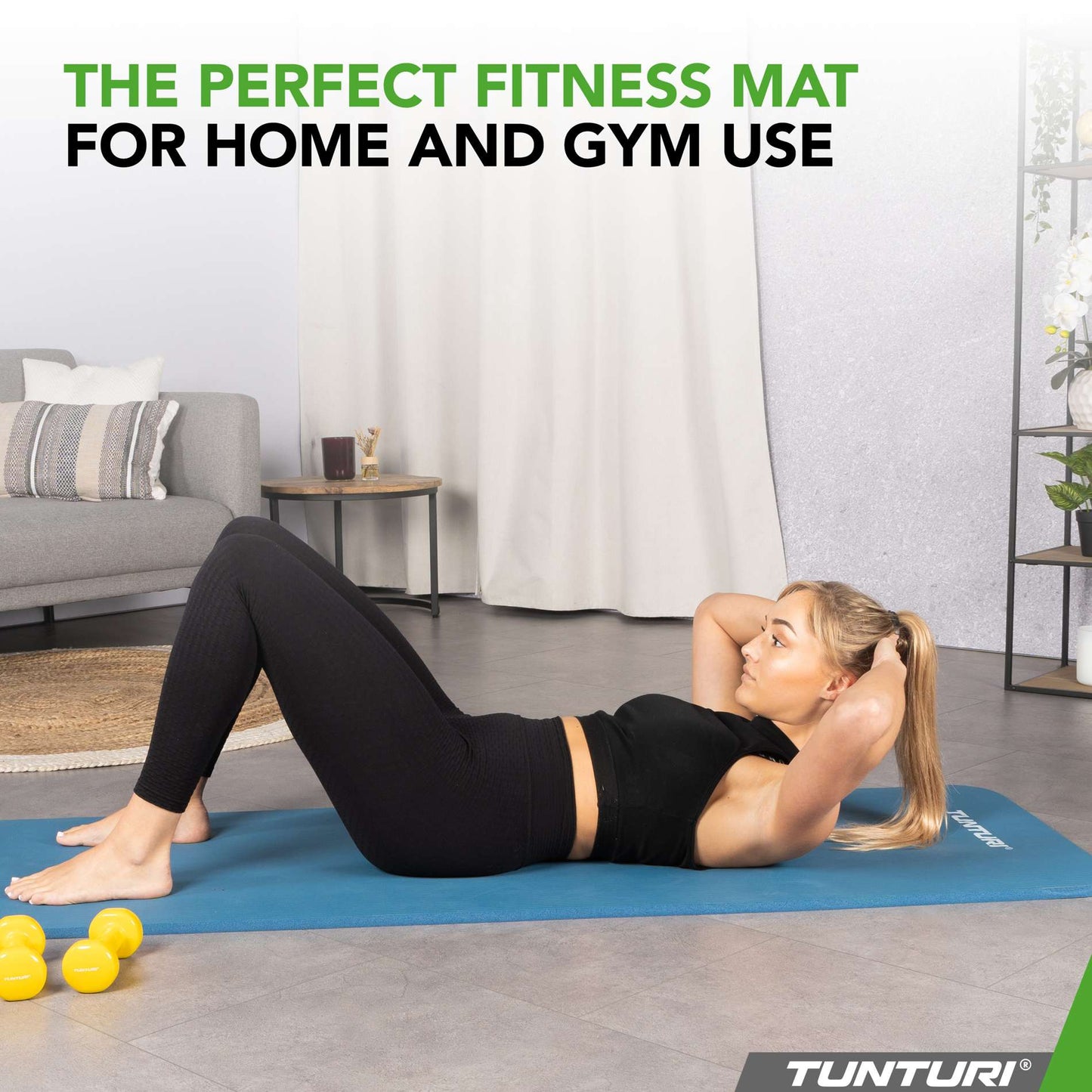 Tunturi Fitness Mat NBR 15mm - Petrol Blue