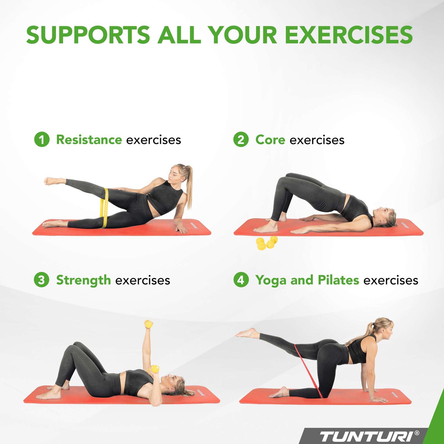 Tunturi Fitness Mat NBR 15mm - Rose Gold