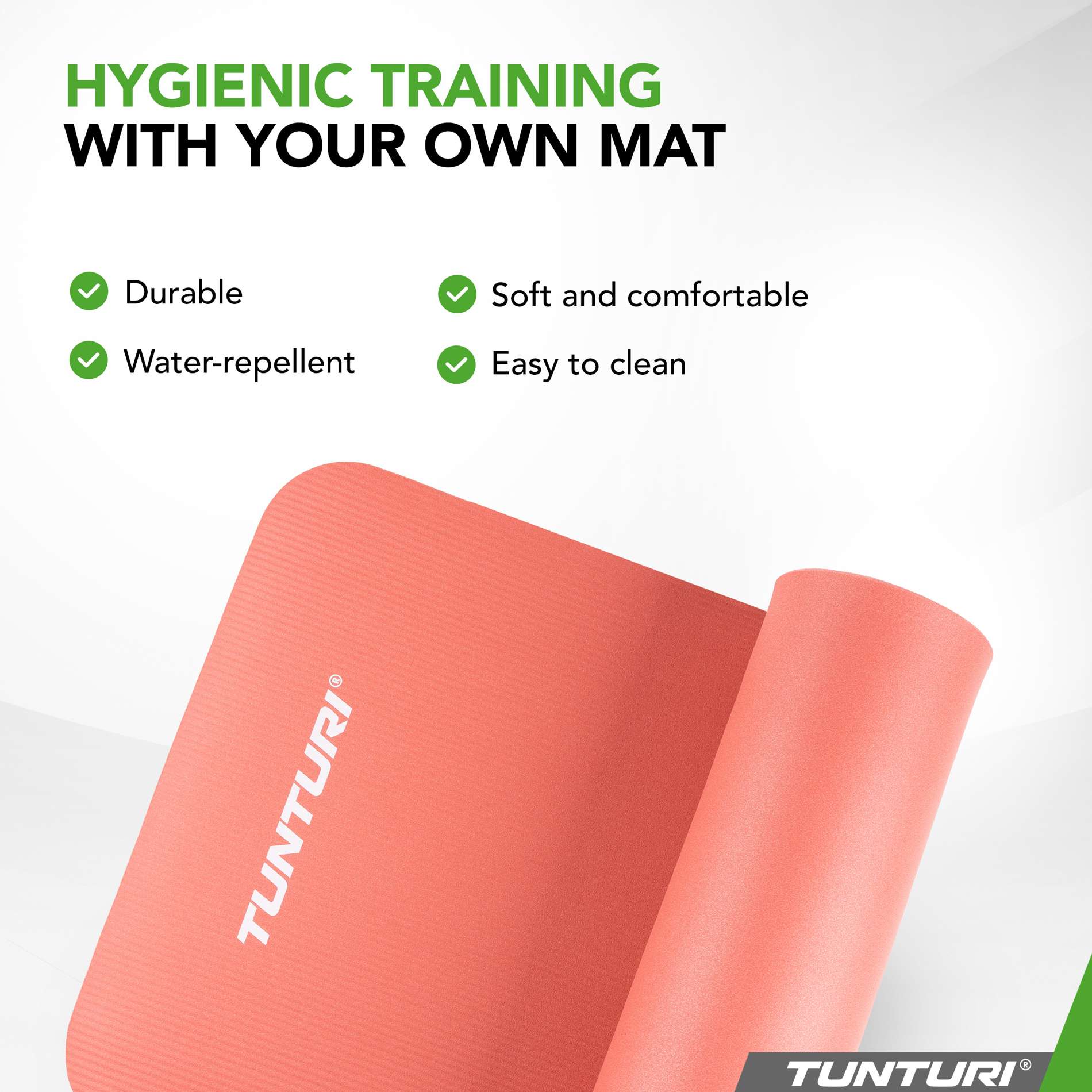 Tunturi Fitness Mat NBR 15mm - Rose Gold