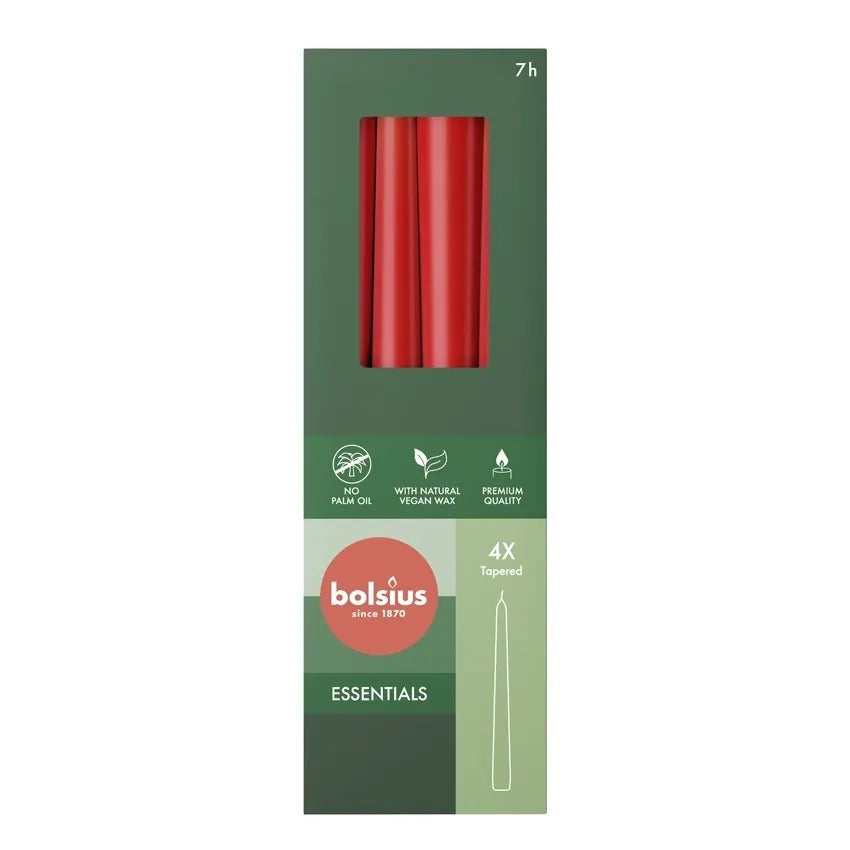 Bolsius Essentials Taper Candles A Box of 4pcs 24.5cm