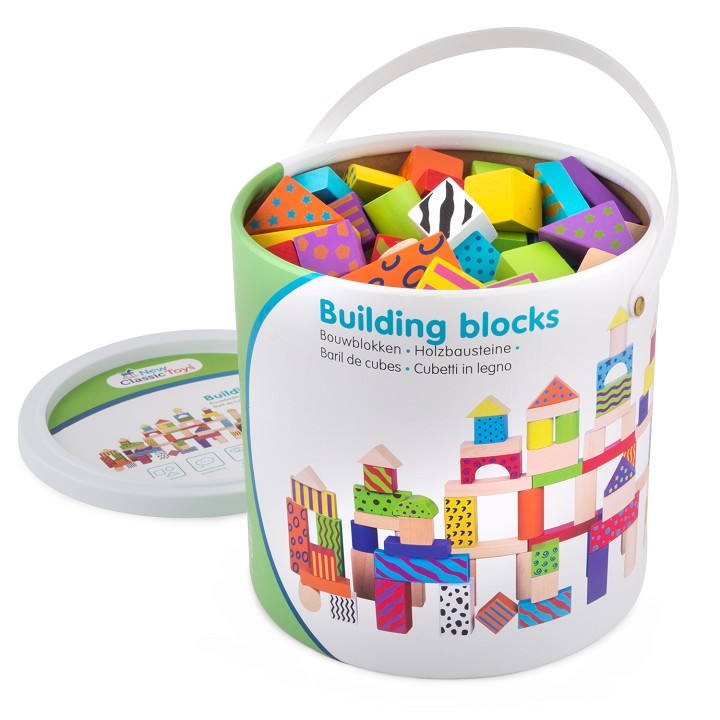 New Classic Toys Building Blocks in a drum - 100 pcs.