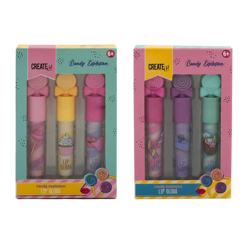 Create It! Candy Lip Gloss A Pack Of 3pcs - Pink/Purple/Turquoise