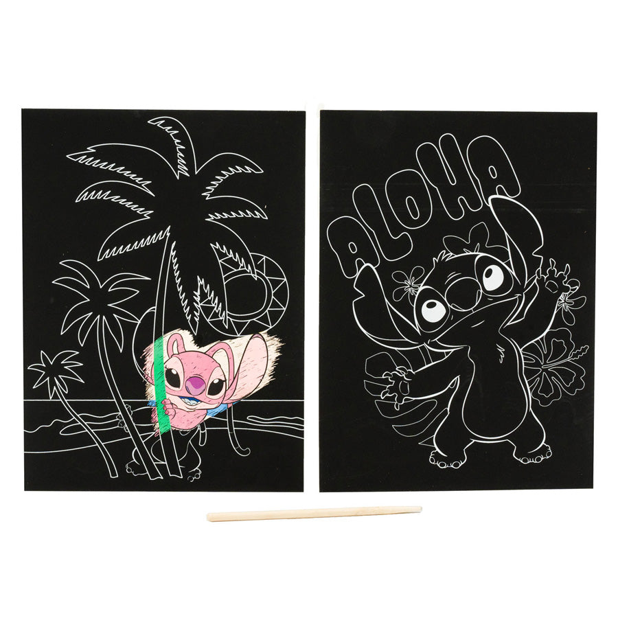 Disney Scratch Art A Set Of 2pcs 26 x 19.5cm - Stitch