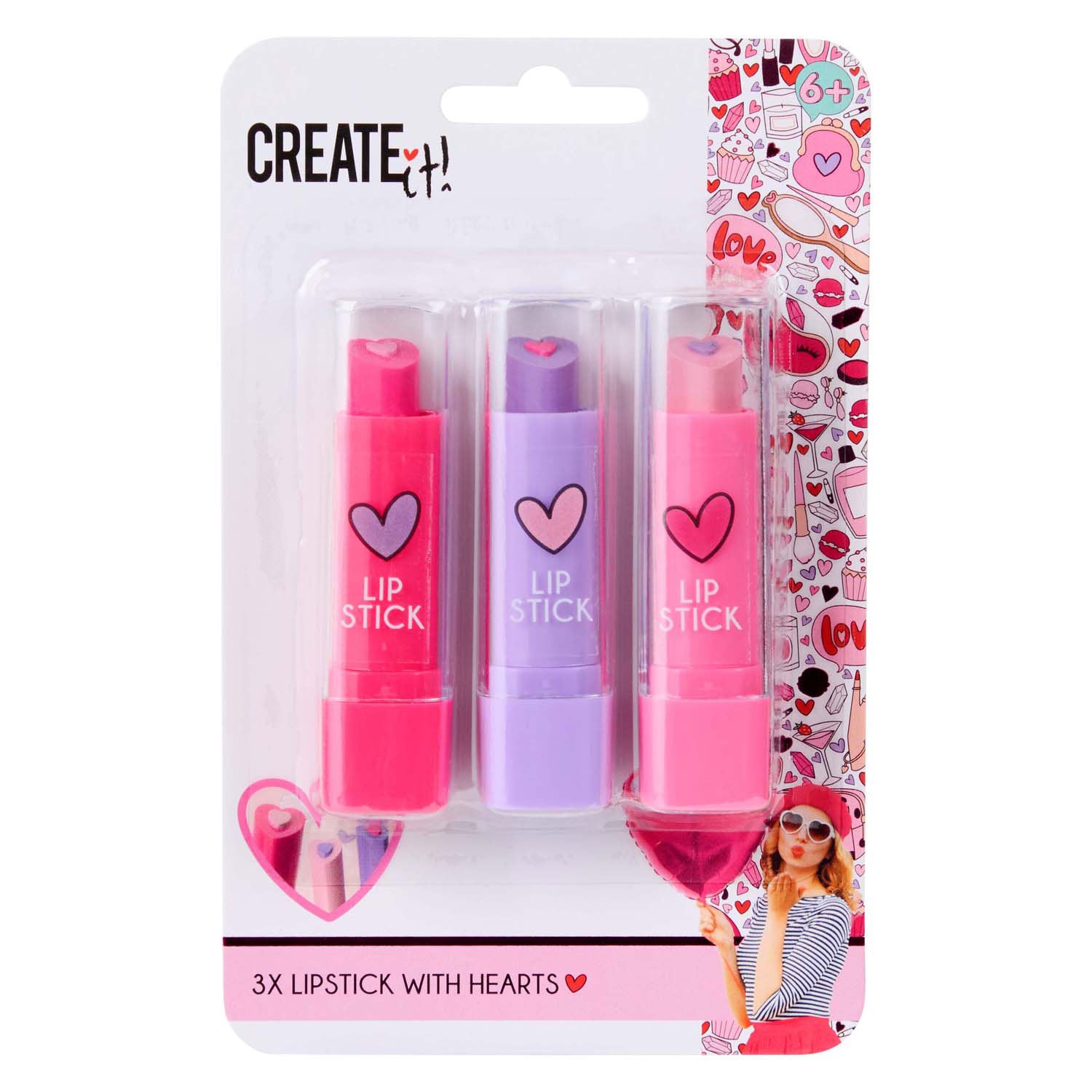 Create It! Heart Lipstick A Pack Of 3pcs