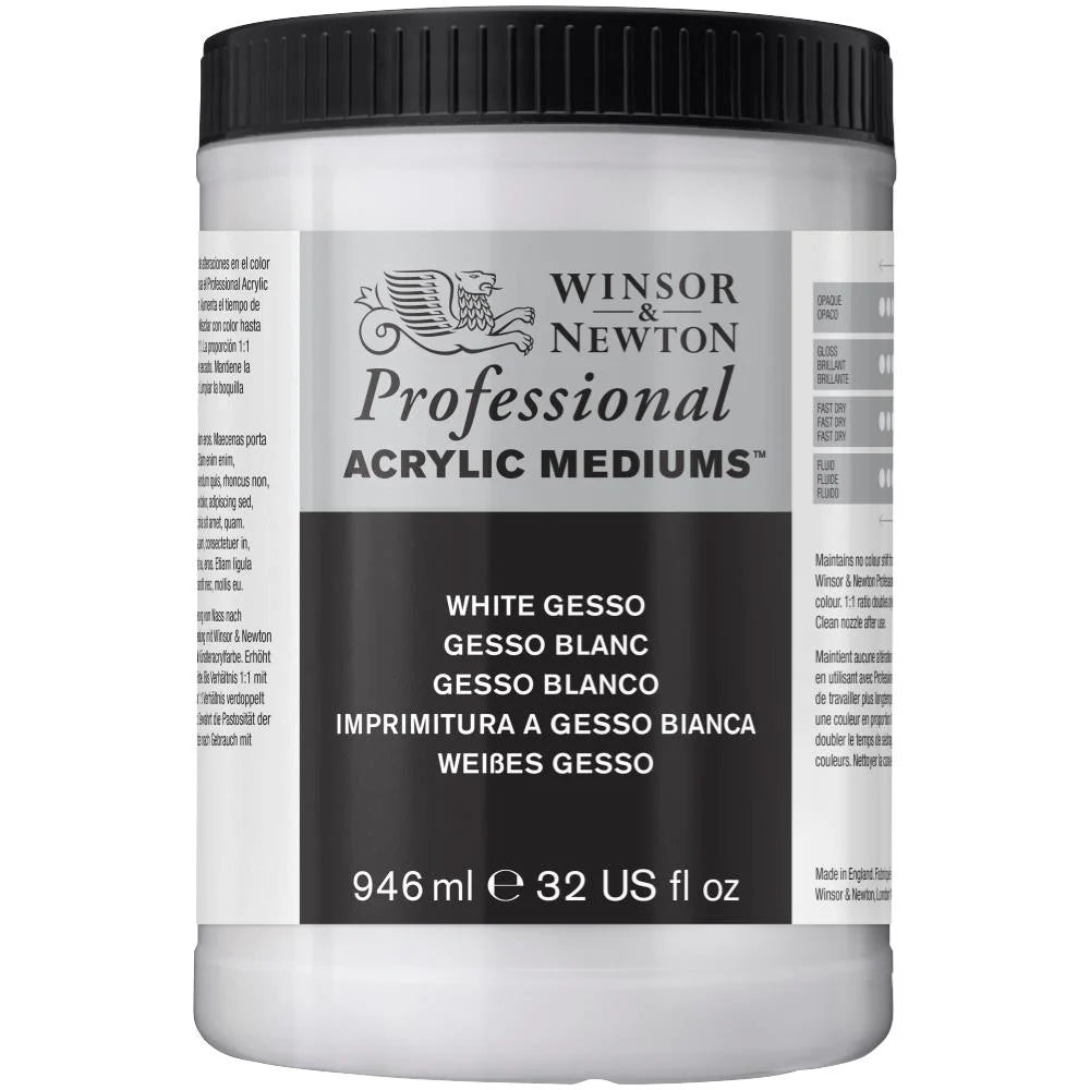 Winsor & Newton Artists Acrylic White Gesso Primer 946ml