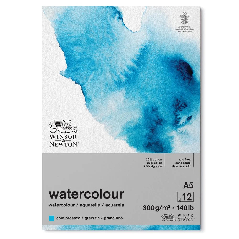 A5 Winsor & Newton Watercolour Pad 300gsm 12 Sheets