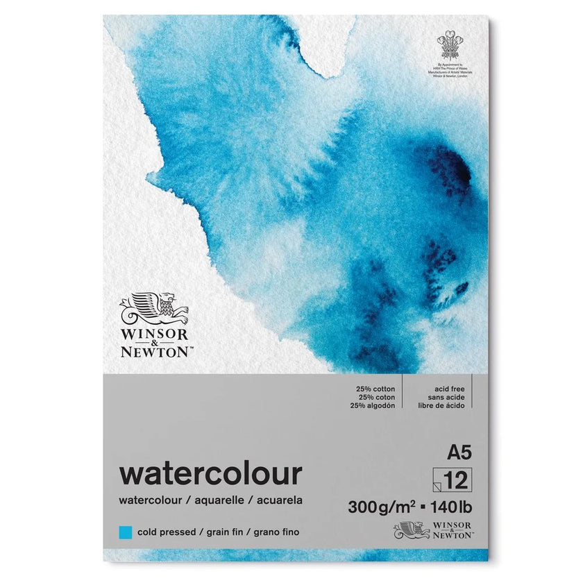 A5 Winsor & Newton Watercolour Pad 300gsm 12 Sheets