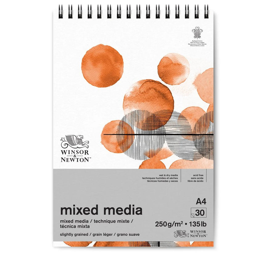 A4 Winsor & Newton Mixed Media Pad 250gsm 30 Sheets